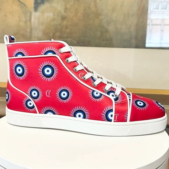 👞 CHRISTIAN LOUBOUTIN Satin Nappa Loubi Eye Louis Orlato Flat Sneakers Size: 41 - Picture 6 of 11